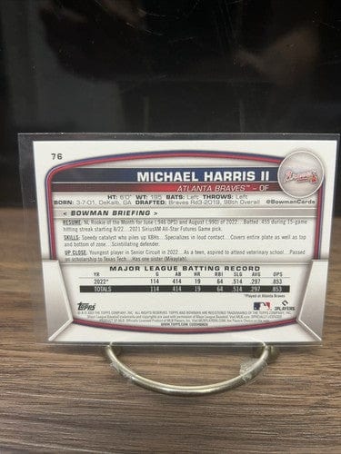 Cheap Sneaks Footwear/Sports Cards Baseball Card 2023 Bowman Michael Harris II #76 Rookie Card Atlanta Braves