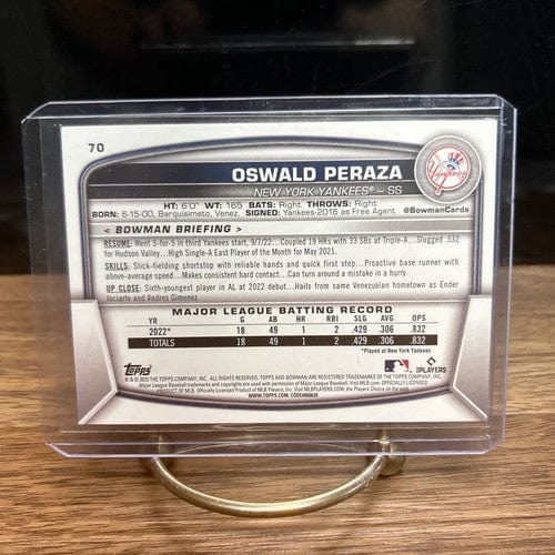 Cheap Sneaks Footwear/Sports Cards Baseball Card 2023 Bowman Oswald Peraza #70 RC New York Yankees Baseball Card
