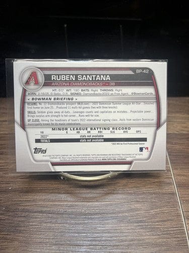 Cheap Sneaks Footwear/Sports Cards Baseball Card 2023 Bowman Paper Base 1st Bowman #BP-42 Ruben Santana - Arizona Diamo