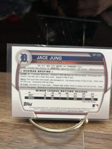Cheap Sneaks Footwear/Sports Cards Baseball Card 2023 Bowman Paper Base #BP-53 Jace Jung - Detroit Tigers