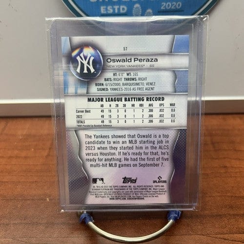 Cheap Sneaks Footwear/Sports Cards Baseball Card 2023 BOWMAN PLATINUM Oswald Peraza #57 Baseball Rookie NY YANKEES RC