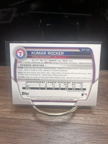 Cheap Sneaks Footwear/Sports Cards Baseball Card 2023 Bowman - Prospects #BP-39 Kumar Rocker Texas Rangers