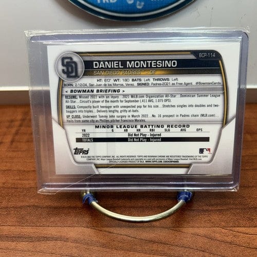 Cheap Sneaks Footwear/Sports Cards Baseball Card 2023 Topps Bowman Chrome 1st Daniel Montesino Blue Refractor /150 Padr