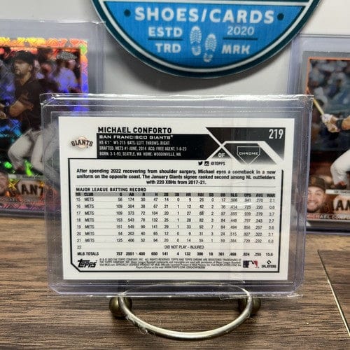 Cheap Sneaks Footwear/Sports Cards Baseball Card 2023 Topps Chrome Blue /150 Logofractor Lot (3) Michael Conforto SF Gi