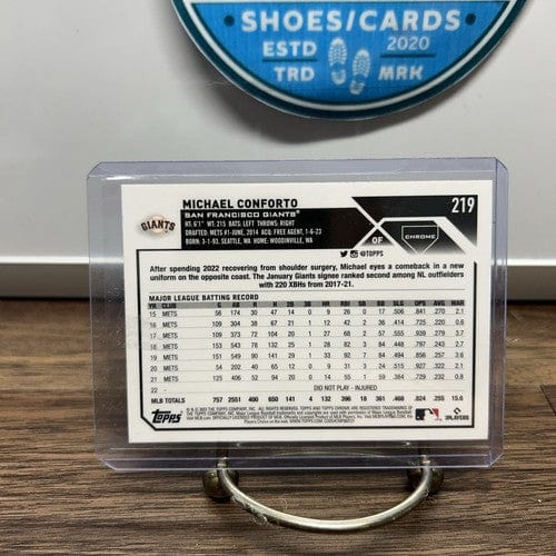 Cheap Sneaks Footwear/Sports Cards Baseball Card 2023 Topps Chrome Blue /150 Logofractor Lot (3) Michael Conforto SF Gi