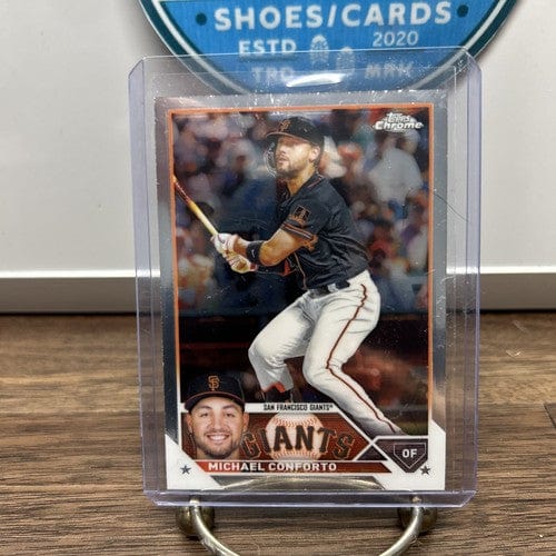Cheap Sneaks Footwear/Sports Cards Baseball Card 2023 Topps Chrome Blue /150 Logofractor Lot (3) Michael Conforto SF Gi