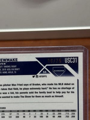 Cheap Sneaks Footwear/Sports Cards Baseball Card 2023 Topps Chrome Braden Shewmake Yellow Diamond Rookie /75