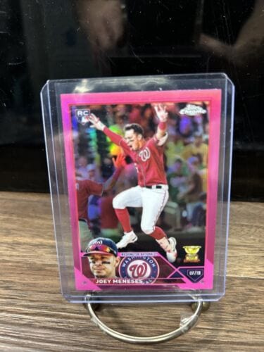 Cheap Sneaks Footwear/Sports Cards Baseball Card 2023 Topps Chrome Joey Meneses Pink Refractor RC #60