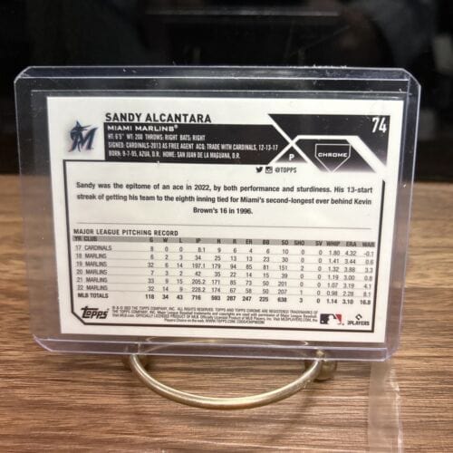 Cheap Sneaks Footwear/Sports Cards Baseball Card 2023 Topps Chrome LOGOFRACTOR Refractor Sandy Alcantara Miami Marlins