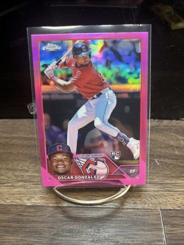 Cheap Sneaks Footwear/Sports Cards Baseball Card 2023 Topps Chrome Oscar Gonzalez RC Pink Refractor #207 Cleveland Guar