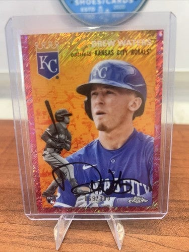 Cheap Sneaks Footwear/Sports Cards Baseball Card 2023 Topps Chrome Platinum Drew Waters Toile Cream/Fuchsia Lava Ref. /