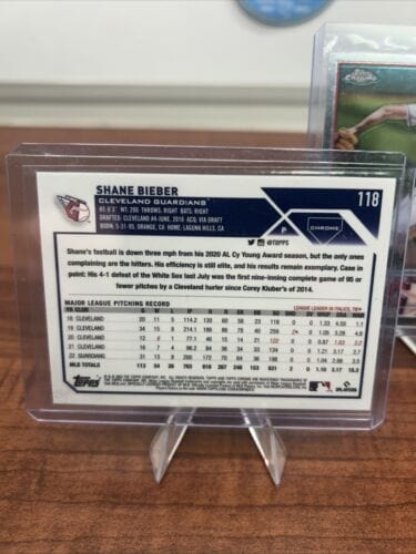 Cheap Sneaks Footwear/Sports Cards Baseball Card 2023 Topps Chrome Shane Bieber #118 Cleveland Guardians + Bonus Card