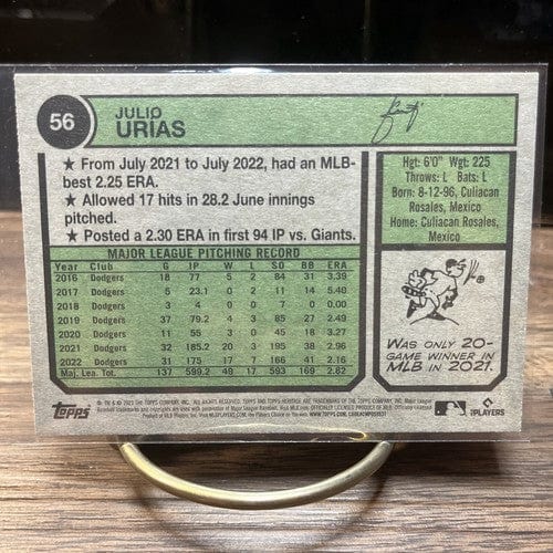 Cheap Sneaks Footwear/Sports Cards Baseball Card 2023 Topps Heritage Julio Urias #56 Los Ángeles Dodgers
