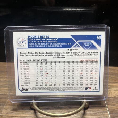 Cheap Sneaks Footwear/Sports Cards Baseball Card 2023 Topps Series 1 Baseball #50 Mookie Betts Los Angeles Dodgers