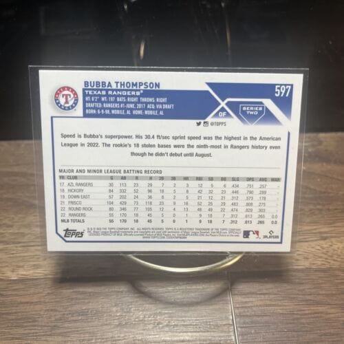 Cheap Sneaks Footwear/Sports Cards Baseball Card 2023 Topps Series 2 #597 Bubba Thompson - Texas Rangers RC
