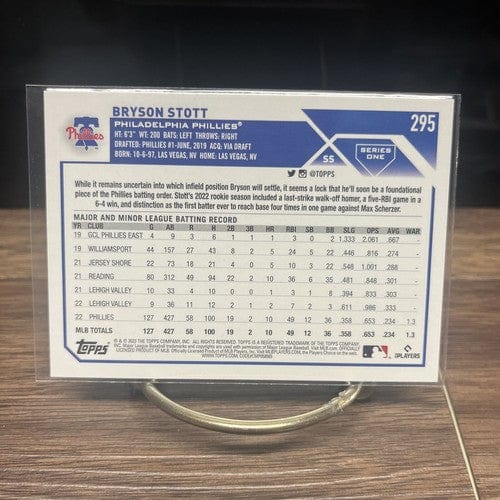 Cheap Sneaks Footwear/Sports Cards Baseball Card 2023 Topps Series I Bryson Stott Future Stars card # 295 🔥