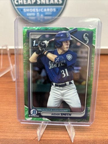 Cheap Sneaks Footwear/Sports Cards Baseball Card 2024 Bowman Baseball 1st Chrome Lunar Glow Refractor Aidan Smith BCP-4