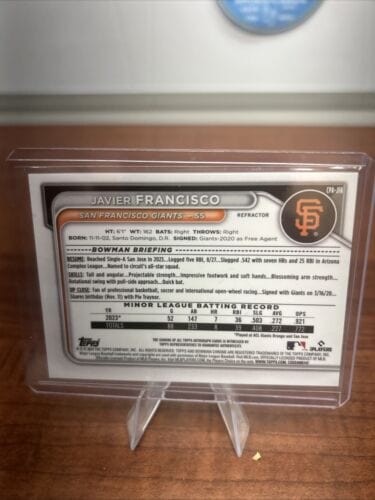 Cheap Sneaks Footwear/Sports Cards Baseball Card 2024 Bowman Chrome 1st Auto Refractor /499 Javier Francisco #CPA-JFA G