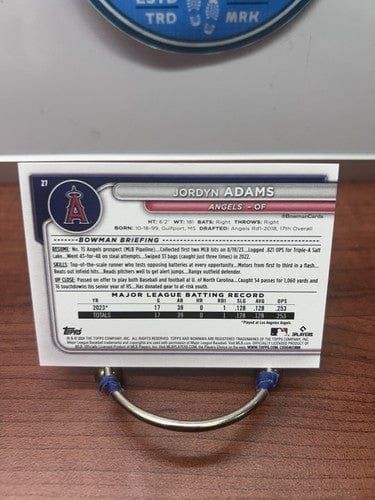 Cheap Sneaks Footwear/Sports Cards Baseball Card 2024 Bowman Jordyn Adams RC Los Angeles Angels Rookie #27 A6