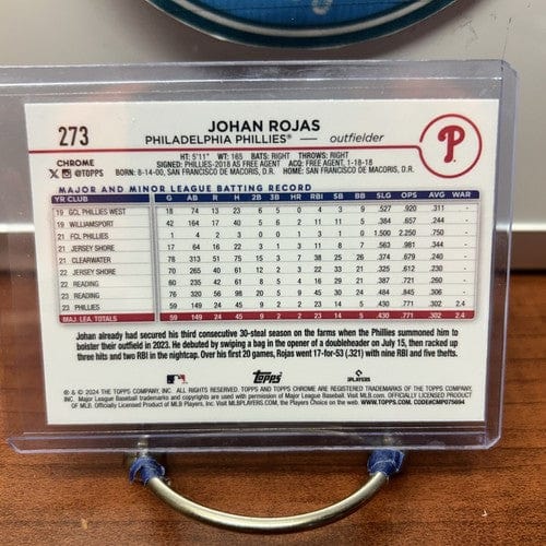 Cheap Sneaks Footwear/Sports Cards Baseball Card 2024 Topps Chrome Rookie #273 Johan Rojas Philadelphia Phillies