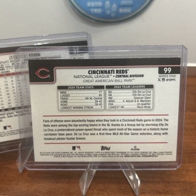 Cheap Sneaks Footwear/Sports Cards Baseball Card 2025 Topps Series 1 Reds Lot,24 Topps Heritage #182 Strand RC, Spencer