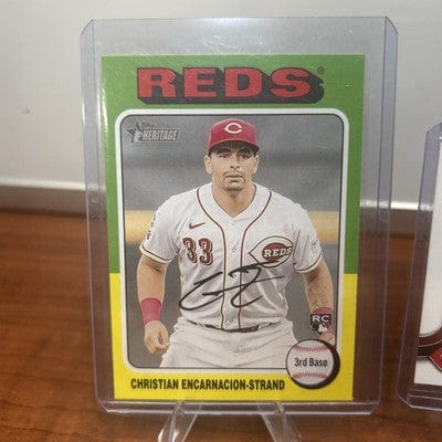 Cheap Sneaks Footwear/Sports Cards Baseball Card 2025 Topps Series 1 Reds Lot,24 Topps Heritage #182 Strand RC, Spencer