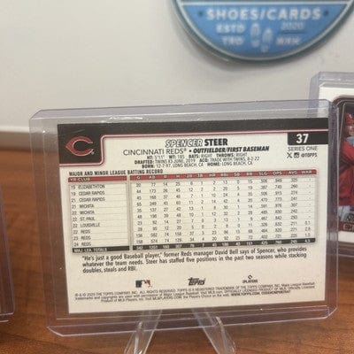 Cheap Sneaks Footwear/Sports Cards Baseball Card 2025 Topps Series 1 Reds Lot,24 Topps Heritage #182 Strand RC, Spencer