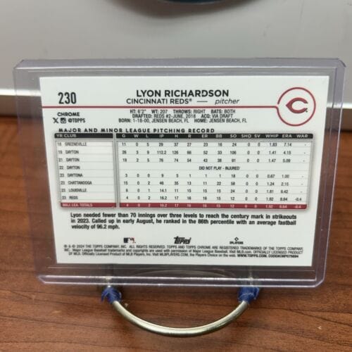 Cheap Sneaks Footwear/Sports Cards Baseball Card 92/125 LYON RICHARDSON RC 2024 TOPPS CHROME BLUE SONAR REFRACTOR CINCI