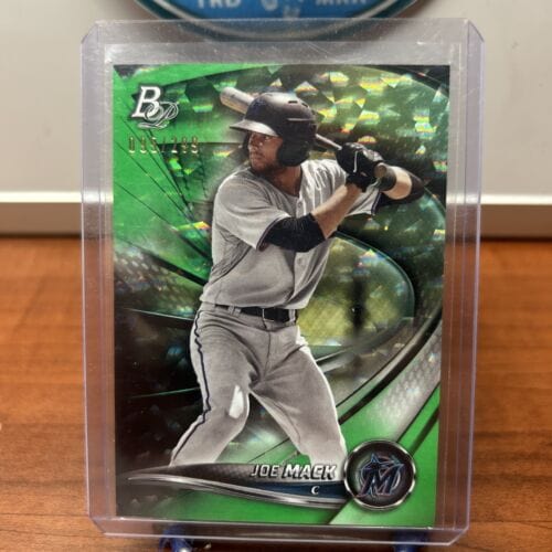 Cheap Sneaks Footwear/Sports Cards Baseball Card 95/299 Joe Mack 2022 Bowman Platinum Green Ice Foil Pros.#TOP-28 Miami
