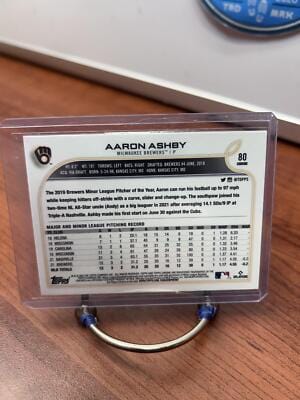Cheap Sneaks Footwear/Sports Cards Baseball Card Aaron Ashby RC 2022 Topps Chrome #80 Milwaukee Brewers