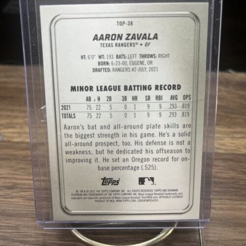 Cheap Sneaks Footwear/Sports Cards Baseball Card Aaron Zavala Texas Rangers Autographed 2022 Bowman Platinum 2 Card Lot