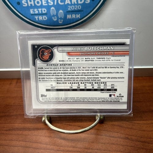 Cheap Sneaks Footwear/Sports Cards Baseball Card Adley Rutschman 2024 Bowman Prospects Base #77 Baltimore Orioles