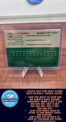 Cheap Sneaks Footwear/Sports Cards Baseball Card Alan Trammell 2023 Topps Chrome Platinum Anniversary #490 Detroit Tige