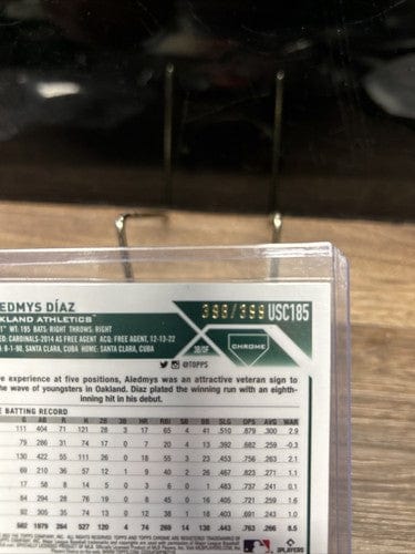 Cheap Sneaks Footwear/Sports Cards Baseball Card ALEDMYS DIAZ 2023 TOPPS CHROME Pink REFRACTOR 398/399 #USC185 ATHLETI