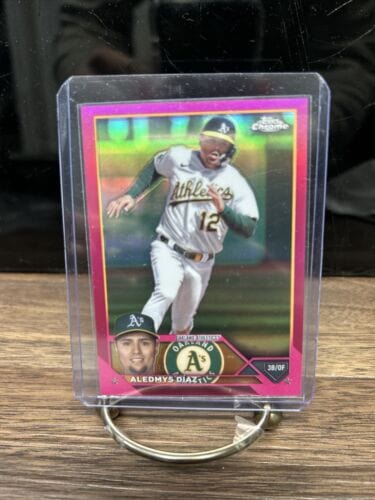 Cheap Sneaks Footwear/Sports Cards Baseball Card ALEDMYS DIAZ 2023 TOPPS CHROME Pink REFRACTOR 398/399 #USC185 ATHLETI