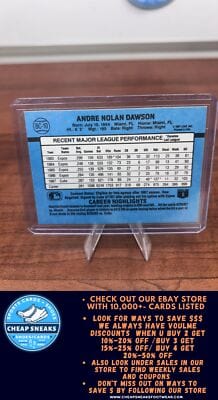 Cheap Sneaks Footwear/Sports Cards Baseball Card Andre Dawson 1988 Donruss Bonus MVPs #BC-10 Chicago Cubs