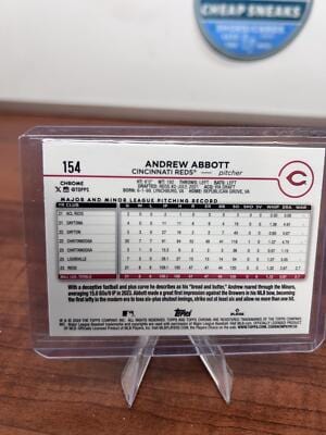 Cheap Sneaks Footwear/Sports Cards Baseball Card Andrew Abbott RC 2024 Topps Chrome Logofractor Edition #154 Cincinnati