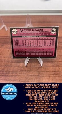 Cheap Sneaks Footwear/Sports Cards Baseball Card Argenis Salazar 1989 Topps #642 Chicago Cubs