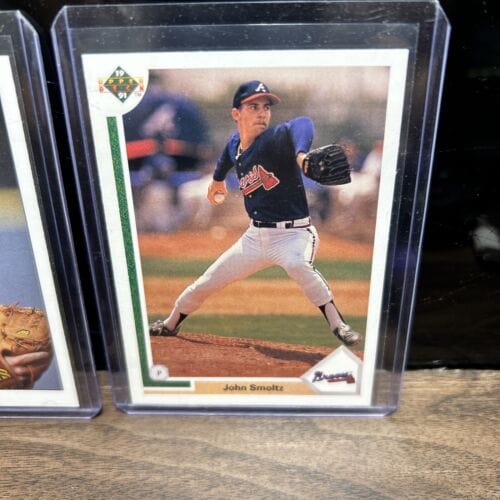 Cheap Sneaks Footwear/Sports Cards Baseball Card Atlanta Braves Lot(2) 91 Upper Deck John Smoltz 90 Upperdeck Tom Glavi