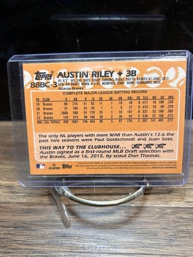 Cheap Sneaks Footwear/Sports Cards Baseball Card Austin Riley 2023 Topps Chrome REFRACTOR 1988 Insert #88BC-3 Atlanta B