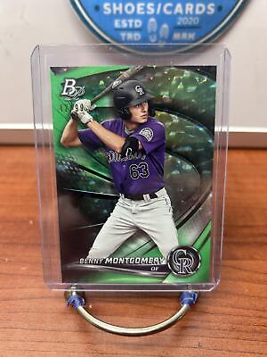 Cheap Sneaks Footwear/Sports Cards Baseball Card Benny Montgomery 2022 Bowman Platinum Green Ice Foil #TOP-27 Rockies /