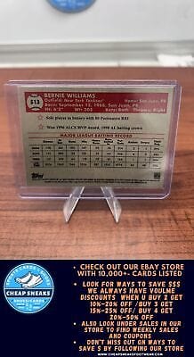 Cheap Sneaks Footwear/Sports Cards Baseball Card Bernie Williams 2021 Topps Chrome Platinum Anniversary #513 New York Y