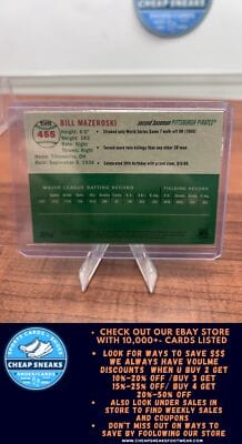 Cheap Sneaks Footwear/Sports Cards Baseball Card Bill Mazeroski 2023 Topps Chrome Platinum Anniversary #455 Pittsburgh