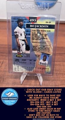 Cheap Sneaks Footwear/Sports Cards Baseball Card Bo Jackson 1993 Stadium Club #495 Chicago White Sox
