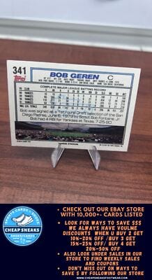 Cheap Sneaks Footwear/Sports Cards Baseball Card Bob Geren 1992 Topps #341 New York Yankees