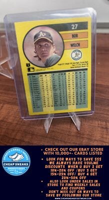 Cheap Sneaks Footwear/Sports Cards Baseball Card Bob Welch 1991 Fleer #27 Oakland Athletics
