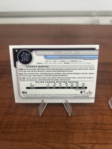 Cheap Sneaks Footwear/Sports Cards Baseball Card Bowman 2024 Luis Arraez #51 Miami Marlins Baseball Card