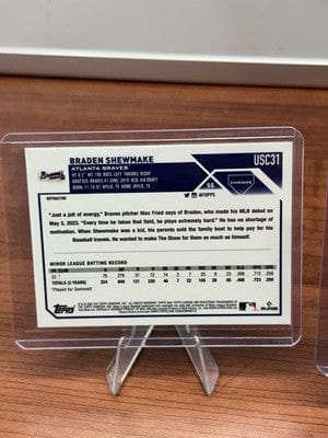 Cheap Sneaks Footwear/Sports Cards Baseball Card BRADEN SHEWMAKE (RC) 2023 Topps Heritage High Number CHROME REFRACTOR /374 #63