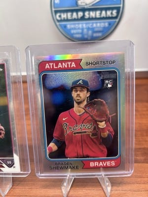 Cheap Sneaks Footwear/Sports Cards Baseball Card BRADEN SHEWMAKE (RC) 2023 Topps Heritage High Number CHROME REFRACTOR /374 #63