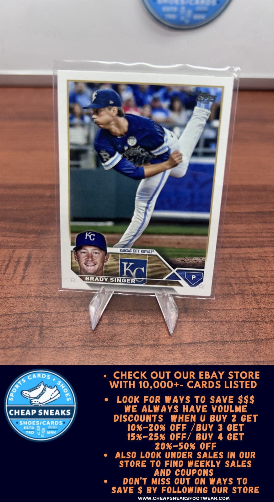 Cheap Sneaks Footwear/Sports Cards Baseball Card Brady Singer 2023 Topps Royal Blue #328 Kansas City Royals